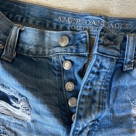 American Eagle Vintage Hi-Rise Festival Destroyed Denim Shorts, Size 4 - Picture 3 of 7